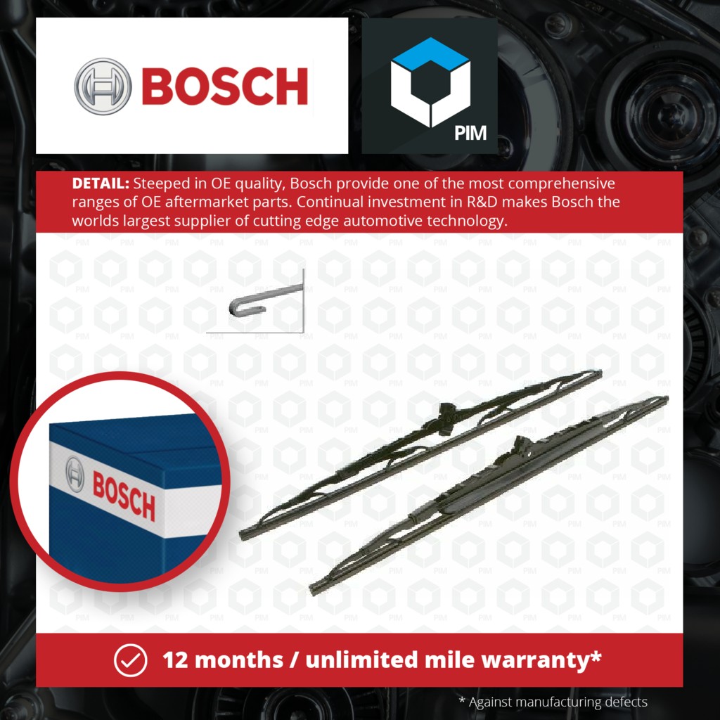 Bosch 2x Wiper Blades (Pair) Front 575S 3397118451 [PM516894]