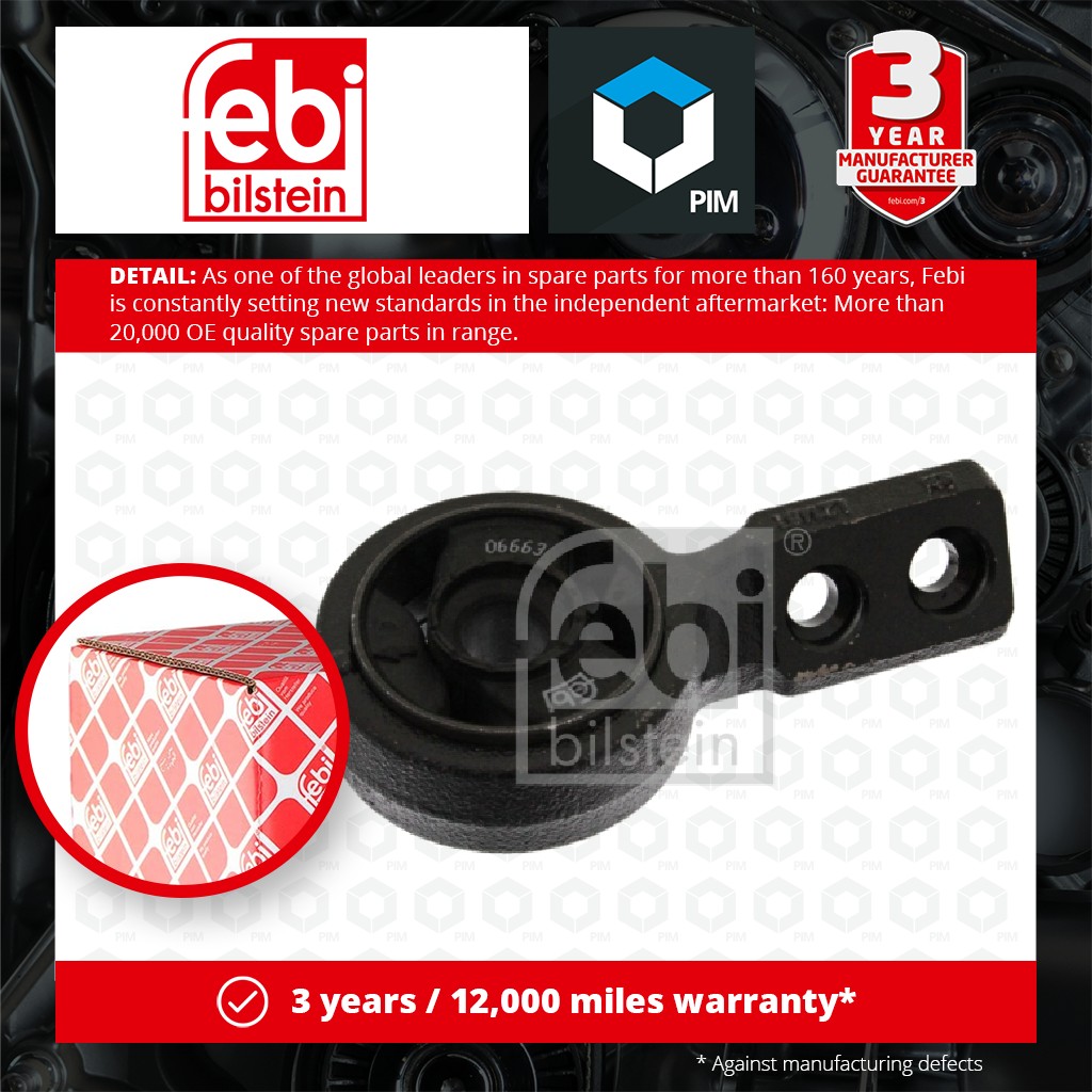 Febi Wishbone / Control / Trailing Arm Bush Front Lower, Left 21472 [PM495007]