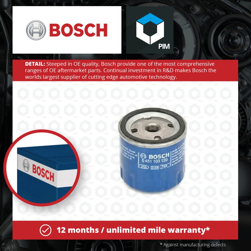 Bosch Oil Filter 0451103139 [PM484042]