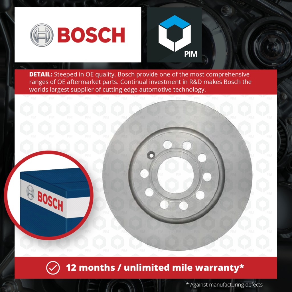 Bosch 2x Brake Discs Pair Vented Front 0986479940 [PM468444]