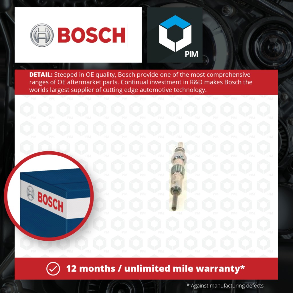 Bosch Glow Plugs Set 4x 0250403012 [PM466882]