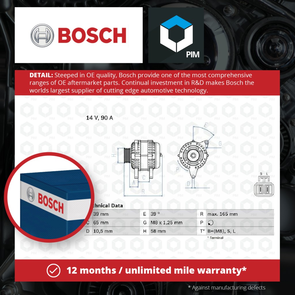Bosch Alternator 0986042680 [PM456570]