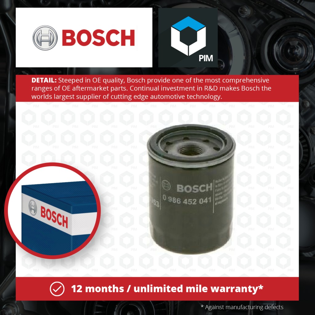 Bosch Oil Filter 0986452041 [PM456231]
