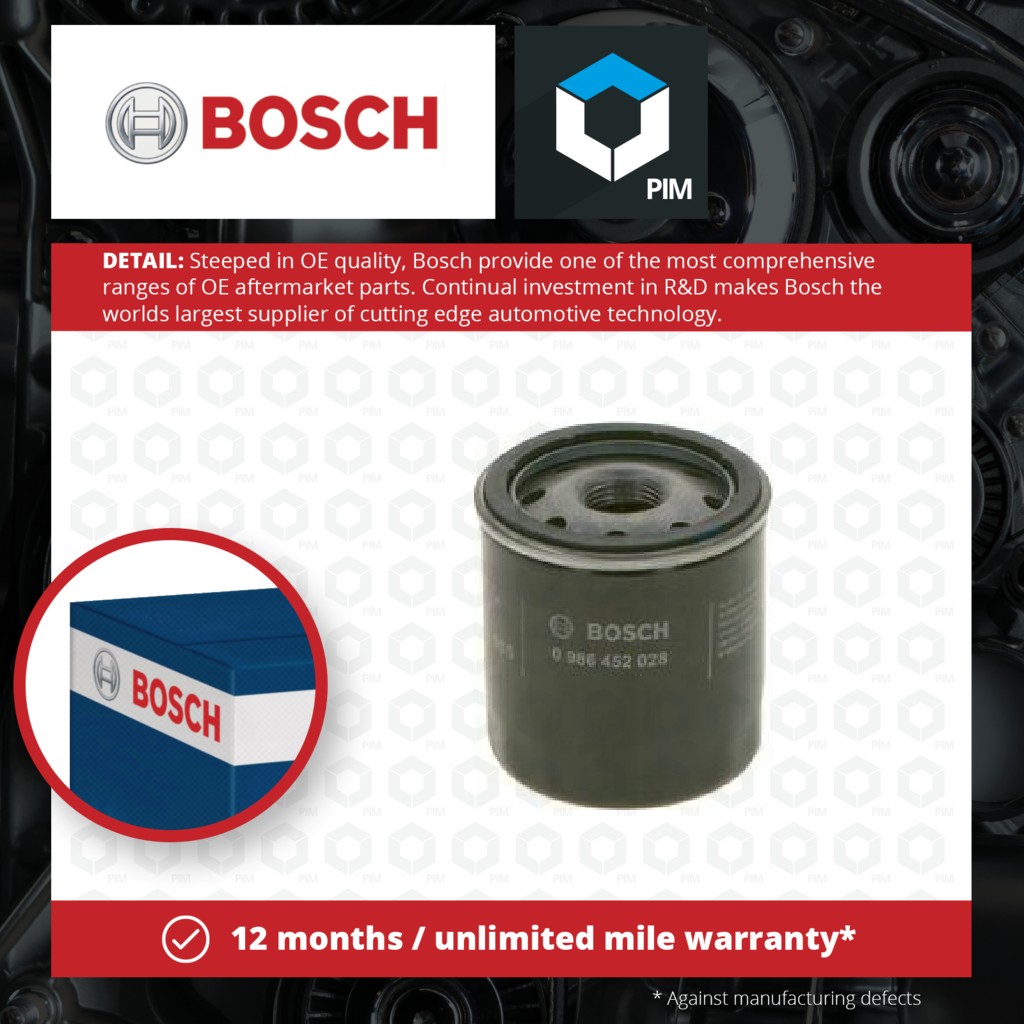 Bosch Oil Filter 0986452028 [PM456229]