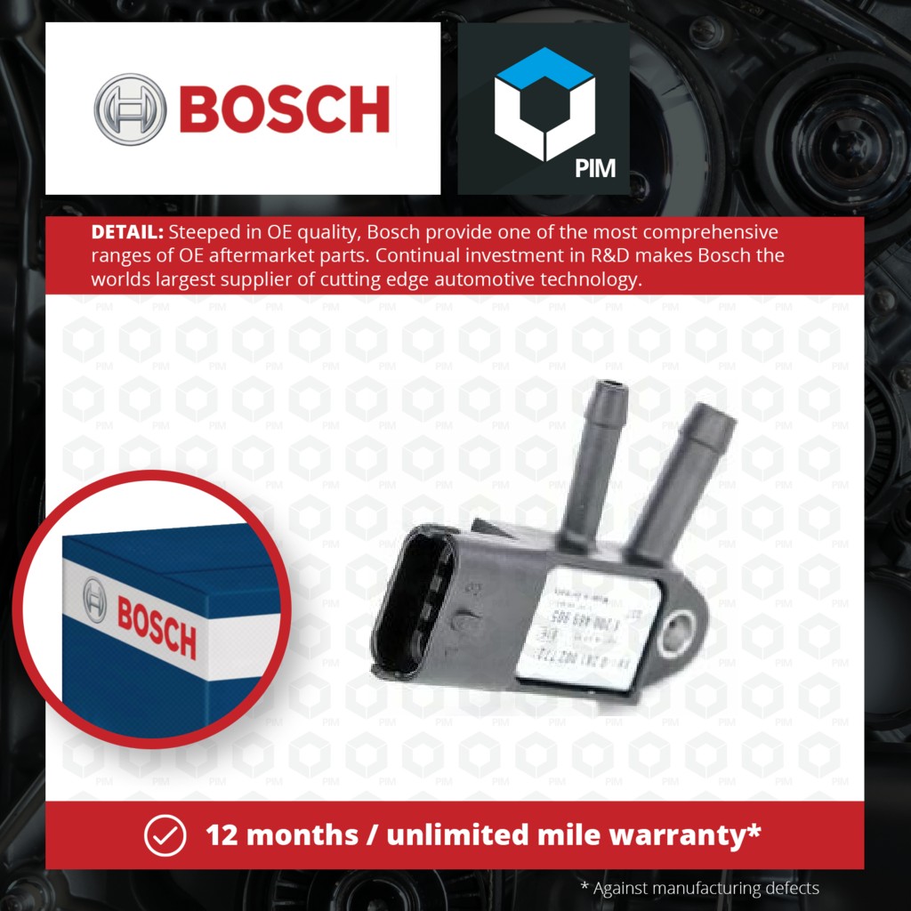 Bosch Exhaust Pressure Sensor 0281002772 [PM456009]