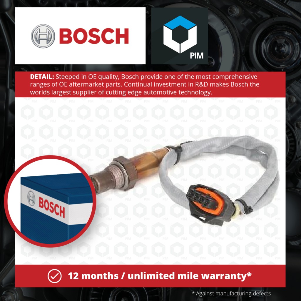 Bosch Lambda Sensor Pre Cat 0258006824 [PM455868]
