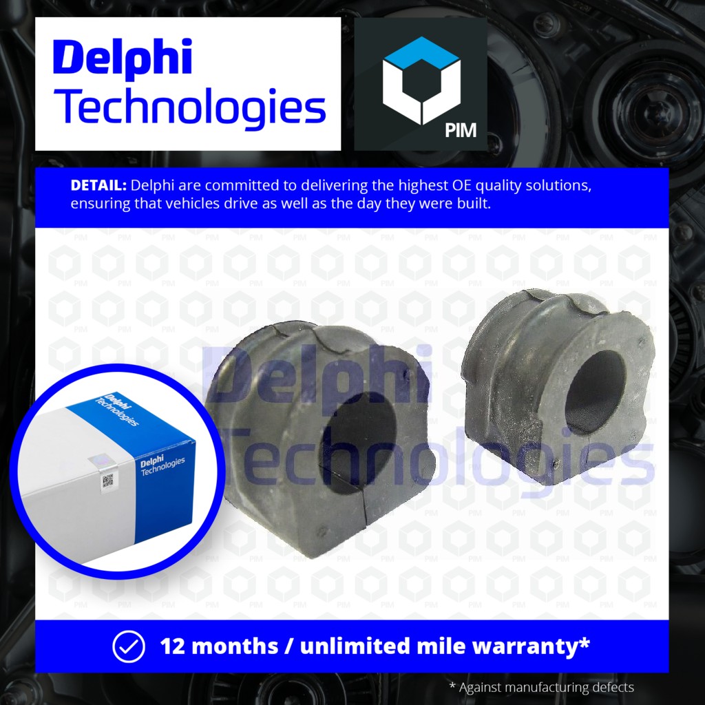 Delphi 2x Anti Roll Bar Bush (pair) Front TD560W [PM455564]