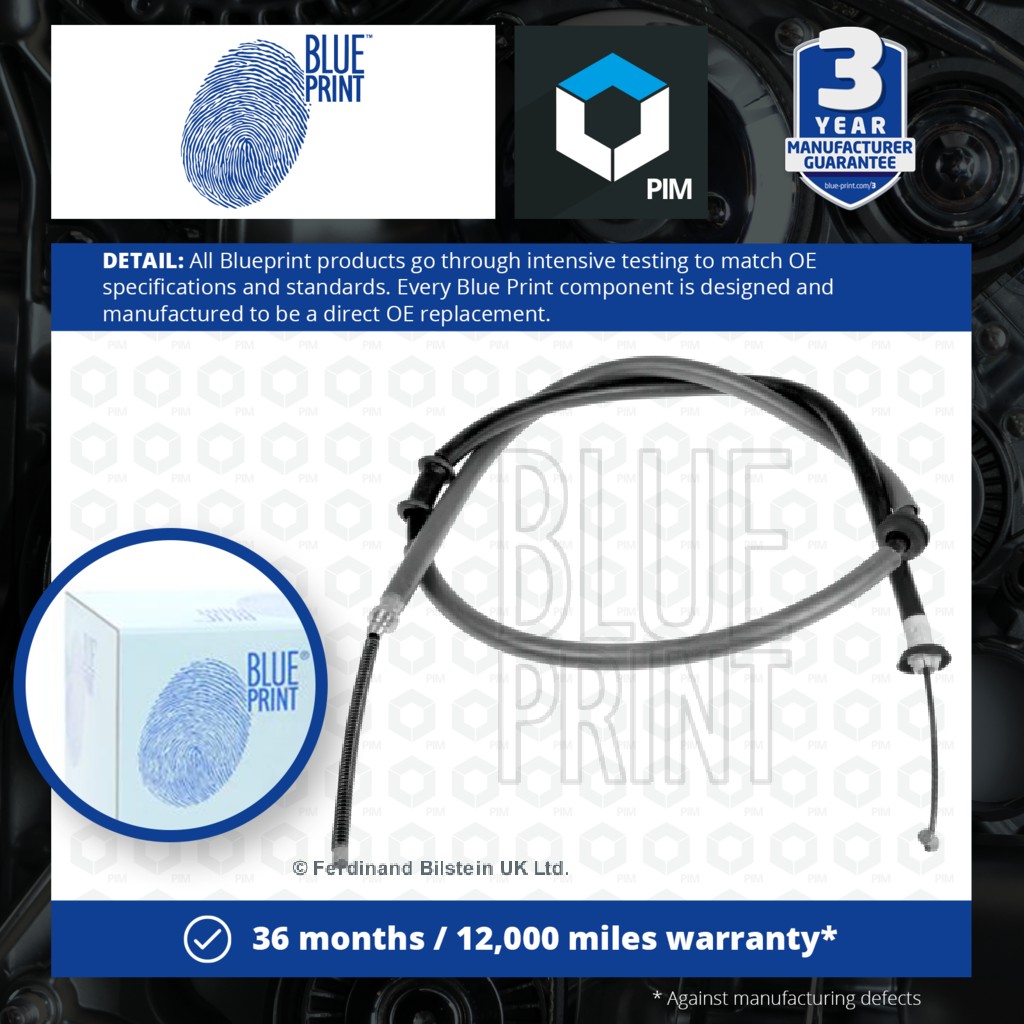Blue Print Handbrake Cable Rear Left ADP154601 [PM450930]