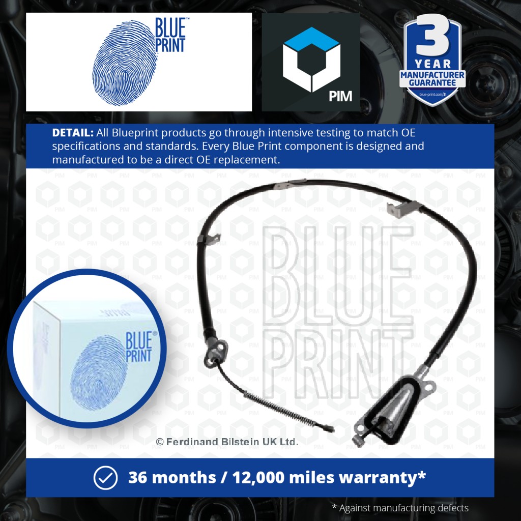 Blue Print Handbrake Cable Rear Left ADN146278 [PM450564]