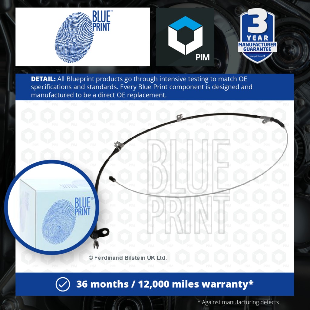 Blue Print Handbrake Cable Rear Right ADN146273 [PM450561]