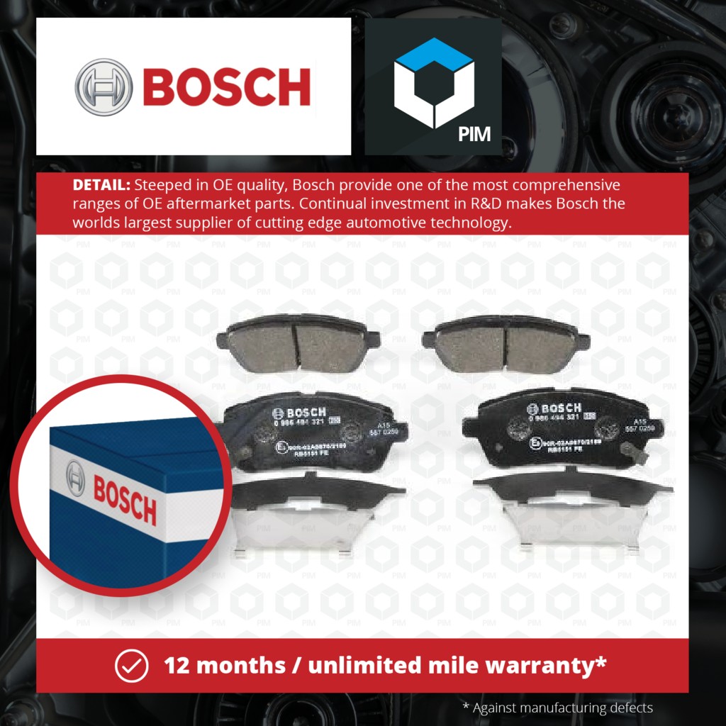 Bosch Brake Pads Set Front 0986494321 [PM420807]