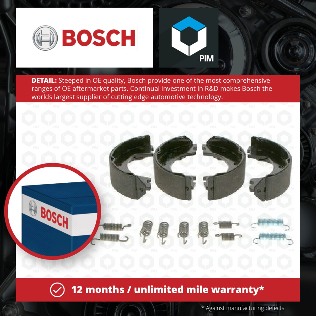 Bosch Handbrake Shoes Set 0986487751 [PM420711]