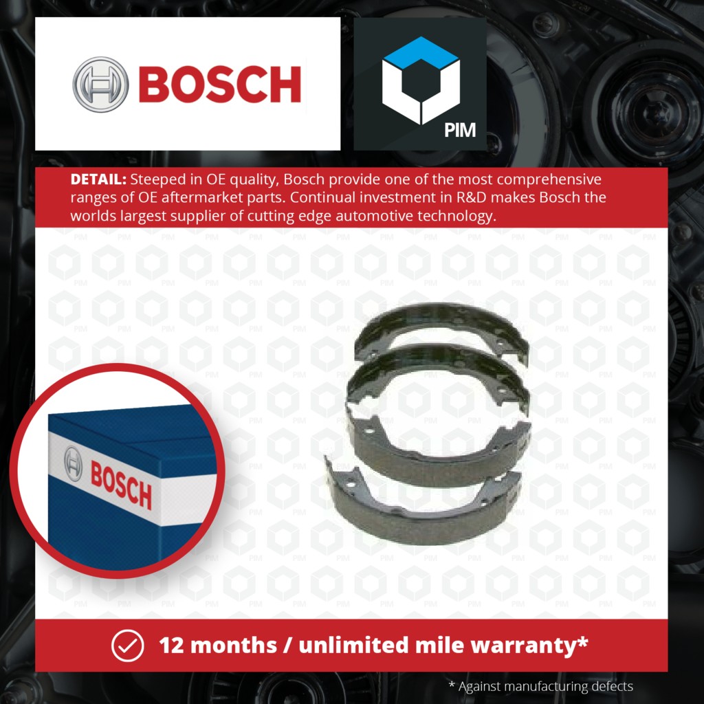 Bosch Handbrake Shoes Set 0986487738 [PM407580]