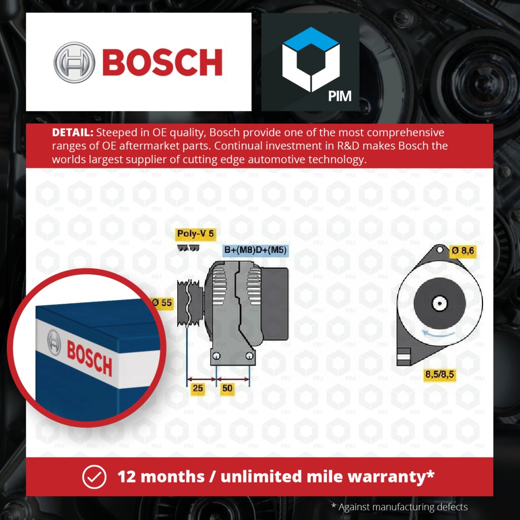 Bosch Alternator 0986049540 [PM401652]