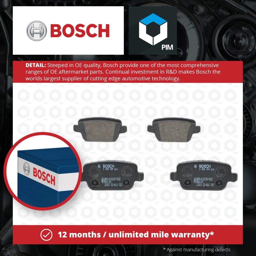 Bosch Brake Pads Set Rear 0986494214 [PM400571]