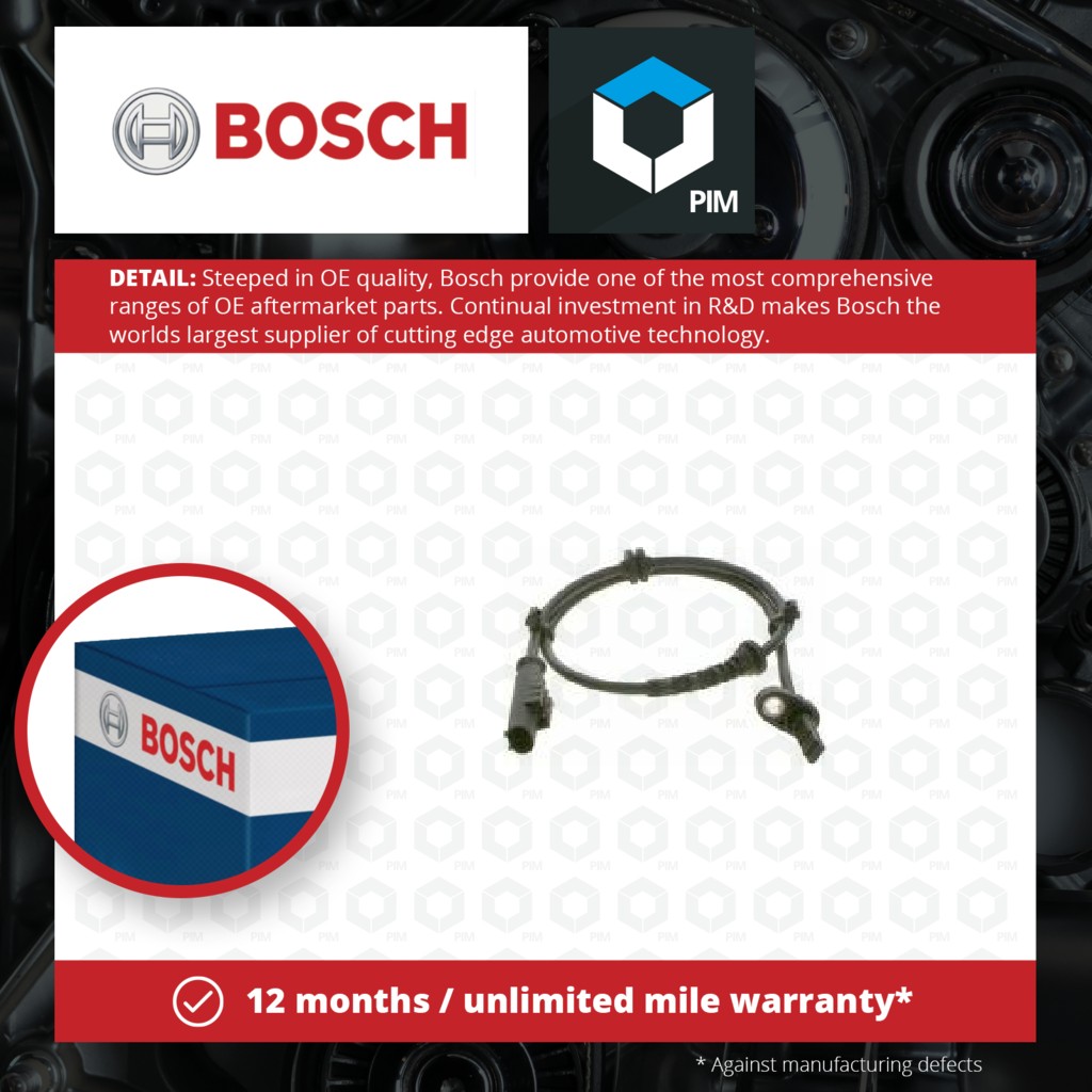 Bosch ABS Sensor Rear 0265007896 [PM397710]