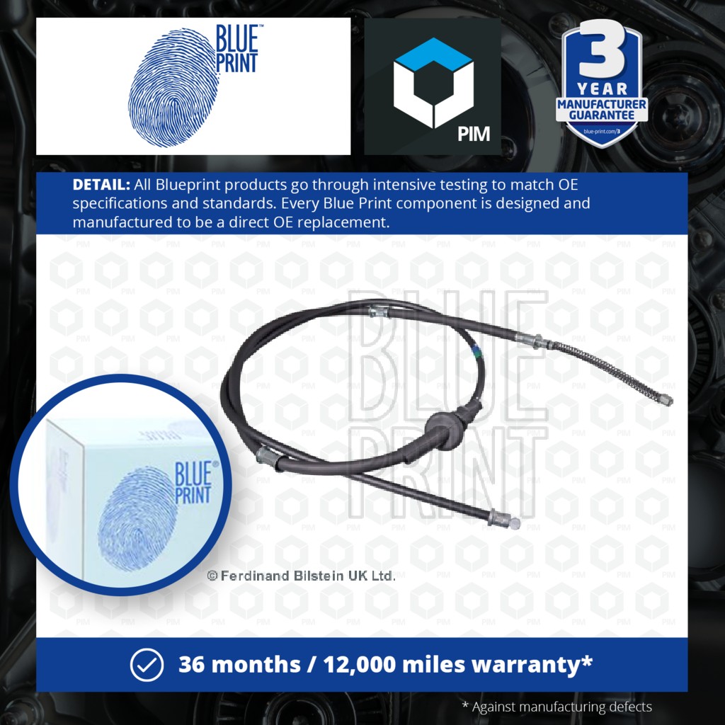 Blue Print Handbrake Cable Rear Left ADC446131 [PM395162]
