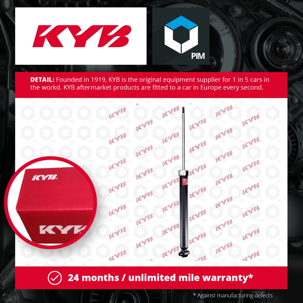 KYB 2x Shock Absorbers (Pair) Rear 343459 [PM384609]