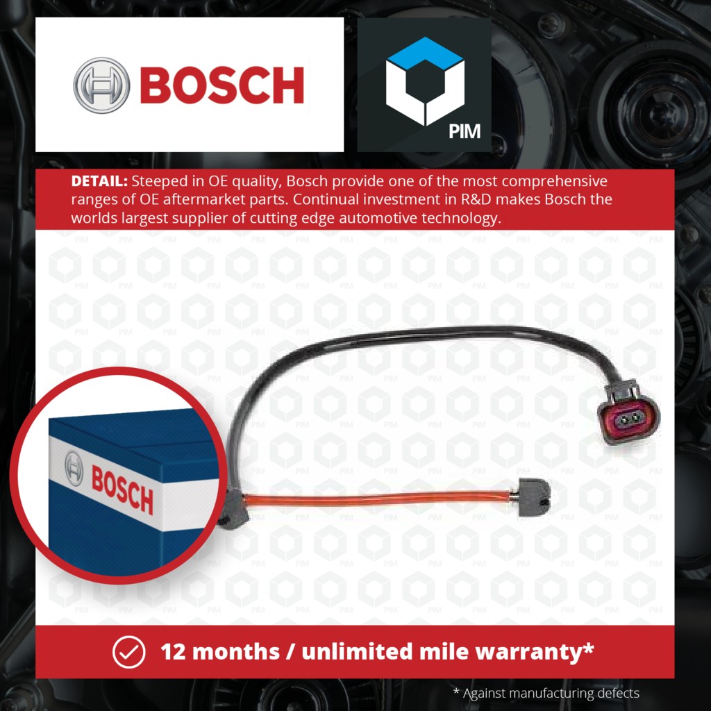 Bosch Brake Pad Wear Indicator Sensor Front 1987473012 [PM384535]