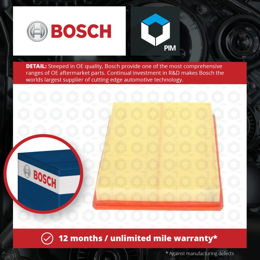 2x Bosch Air Filter 1457433055 [PM377445]