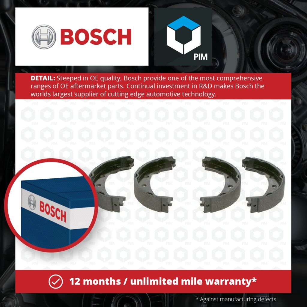 Bosch Handbrake Shoes Set 0986487732 [PM375031]