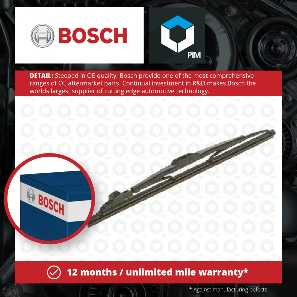 2x Bosch Rear Wiper Blade H305 3397011239 [PM374858]