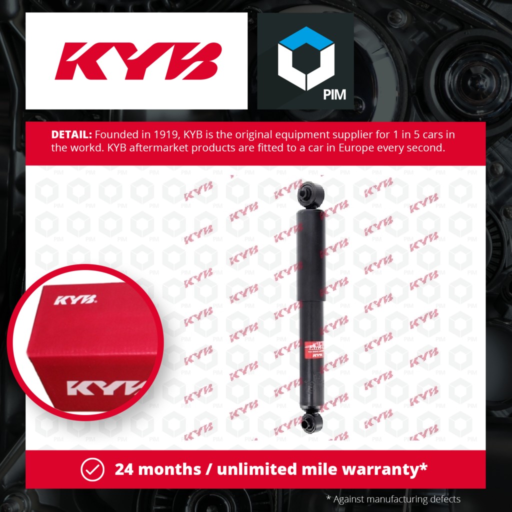 KYB 2x Shock Absorbers (Pair) Rear 349018 [PM373868]