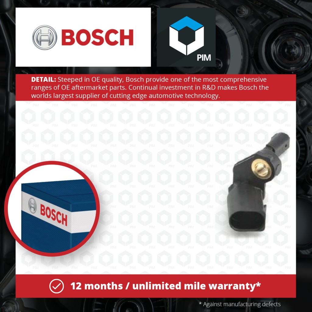Bosch ABS Sensor Rear Left 0986594506 [PM369350]