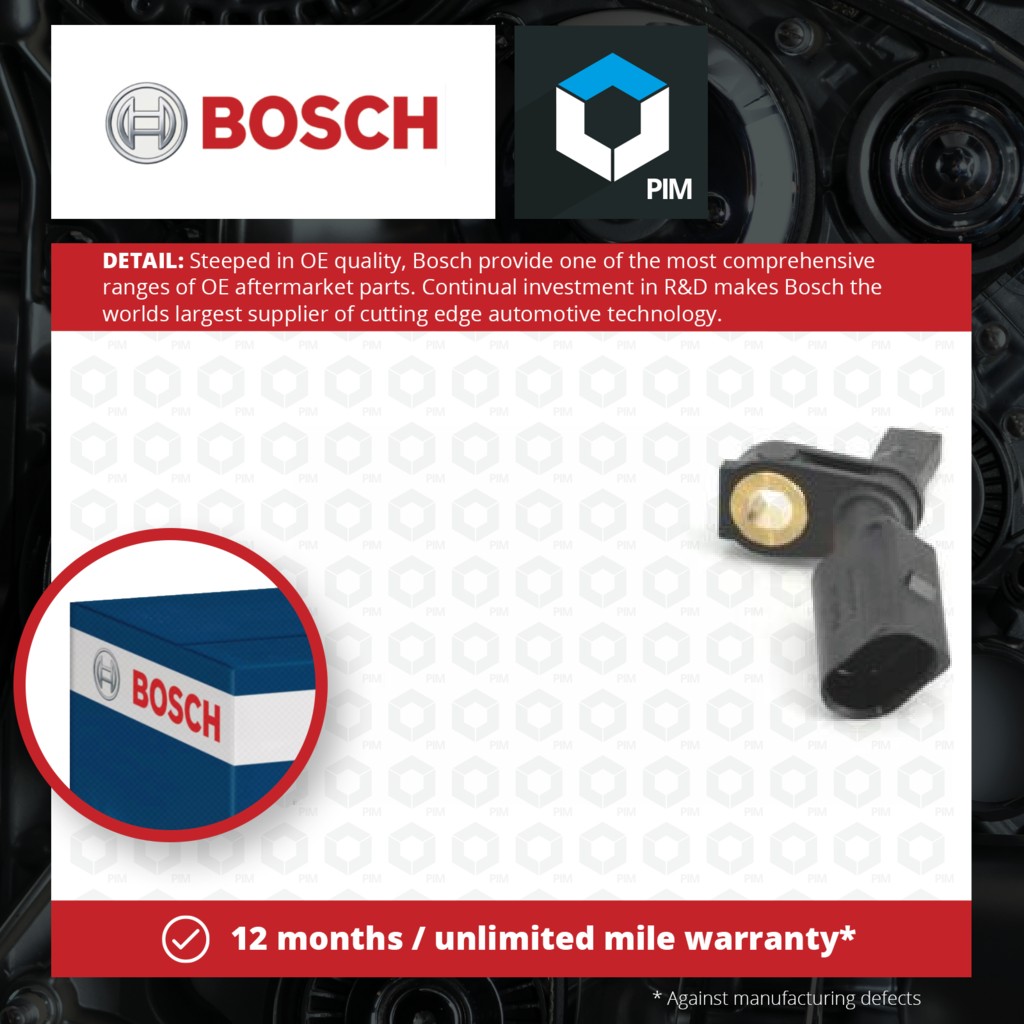 Bosch ABS Sensor Front Right 0986594501 [PM369345]