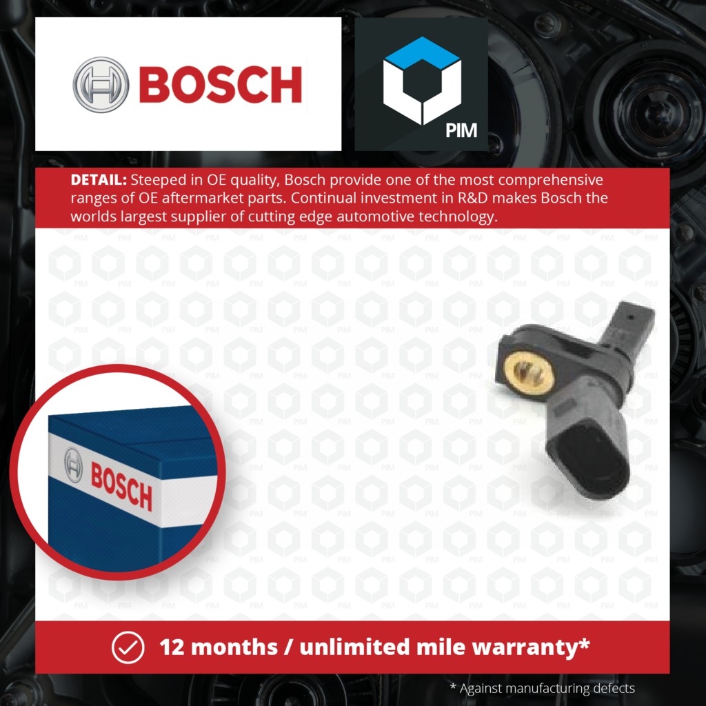 Bosch ABS Sensor Front Left 0986594500 [PM369344]