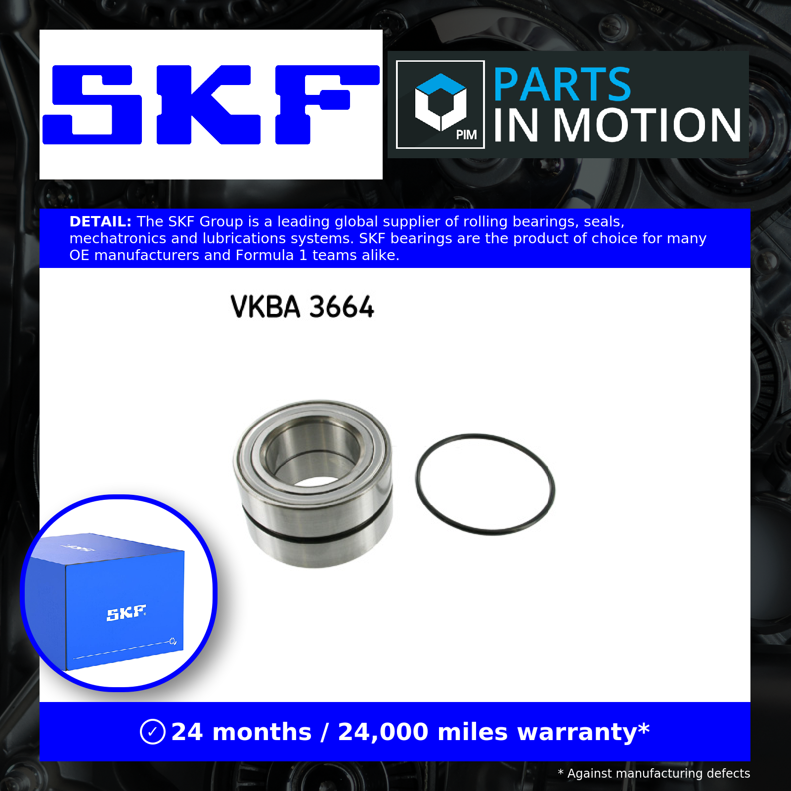 SKF Wheel Bearing Kit Rear VKBA3664 [PM356808]