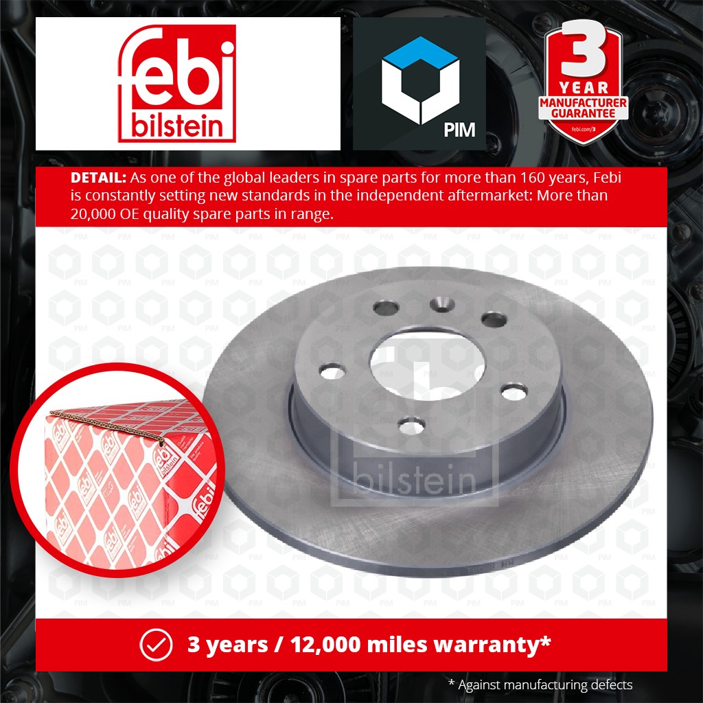 Febi 2x Brake Discs Pair Solid Rear 17213 [PM356768]