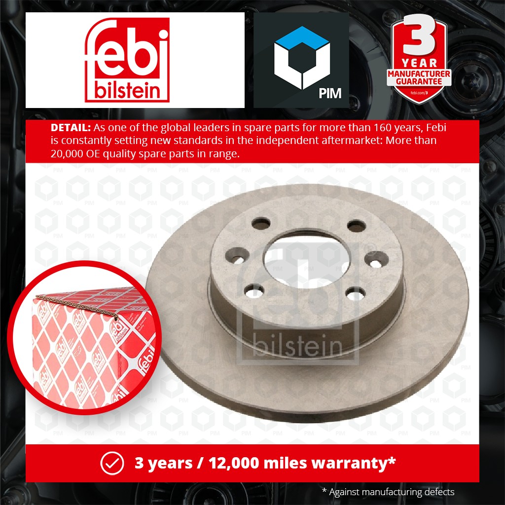 Febi 2x Brake Discs Pair Solid Front 09071 [PM356662]