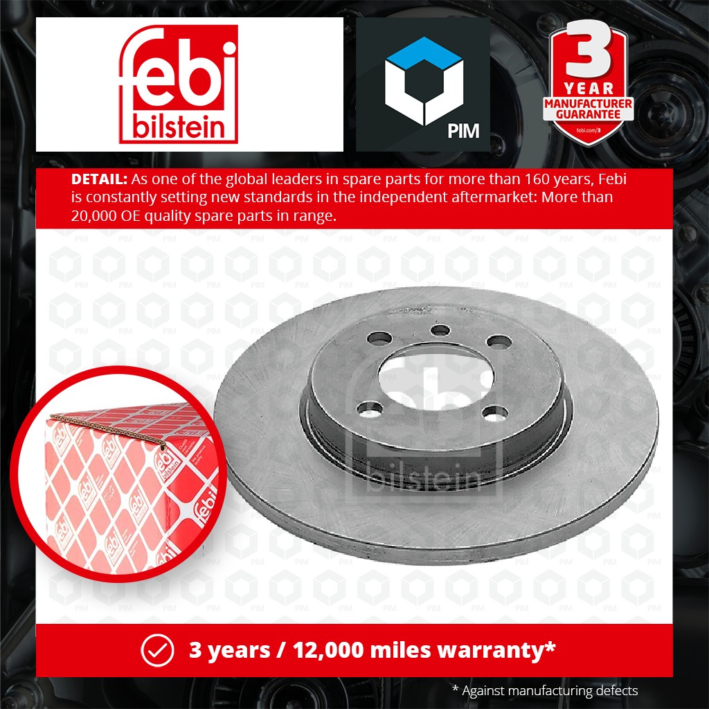 Febi 2x Brake Discs Pair Solid Front 08559 [PM356100]