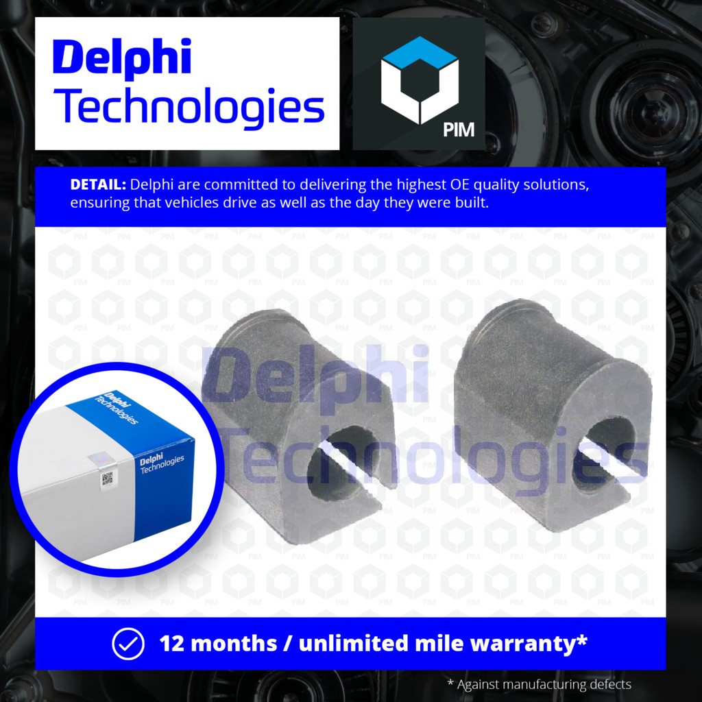 Delphi 2x Anti Roll Bar Bush (pair) TD546W [PM349337]