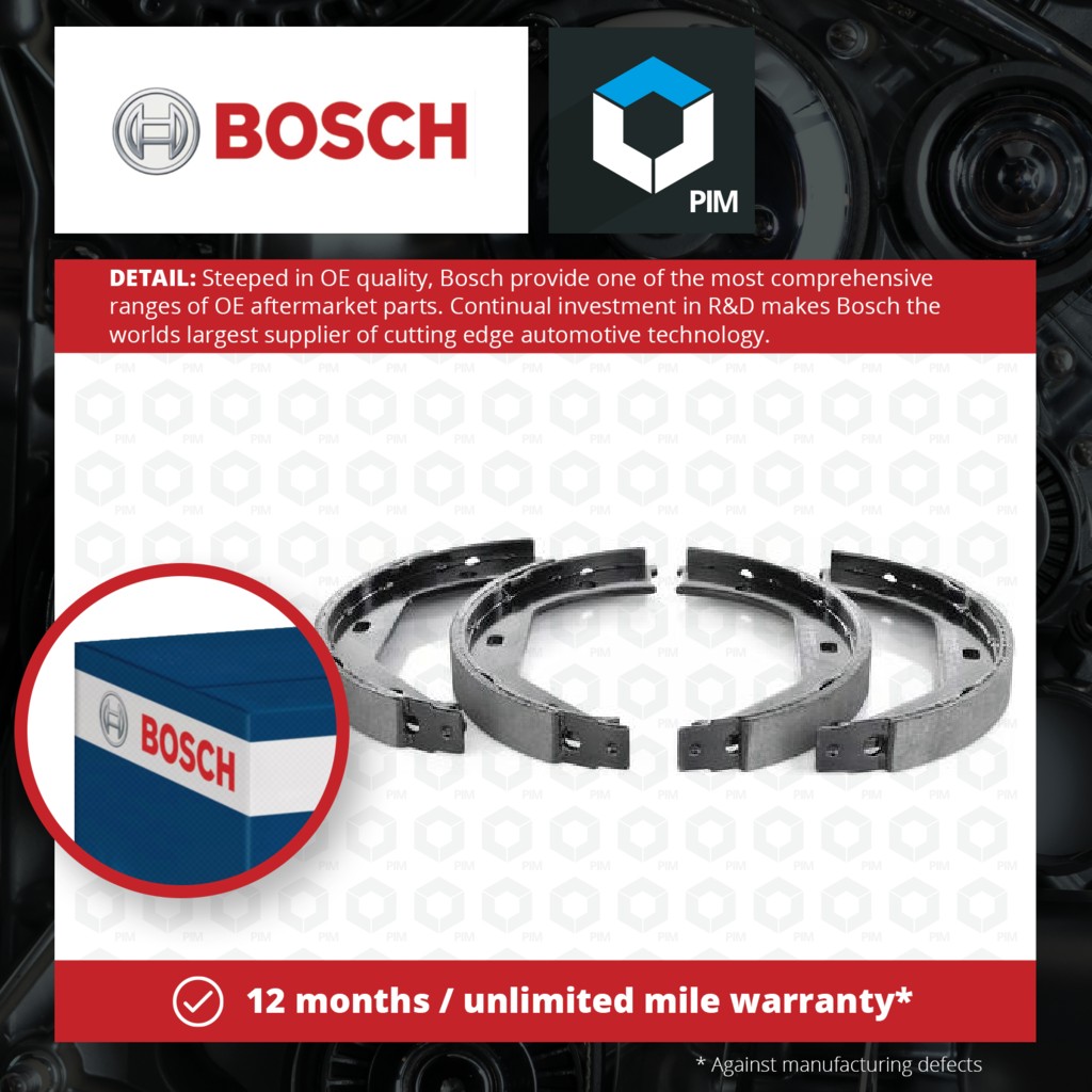 Bosch Handbrake Shoes Set 0986487607 [PM346660]