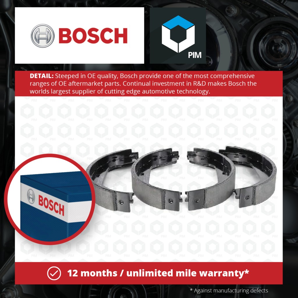 Bosch Handbrake Shoes Set 0986487625 [PM343779]