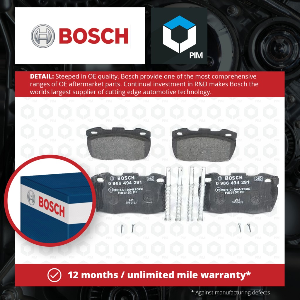 Bosch Brake Pads Set Front 0986494291 [PM343583]
