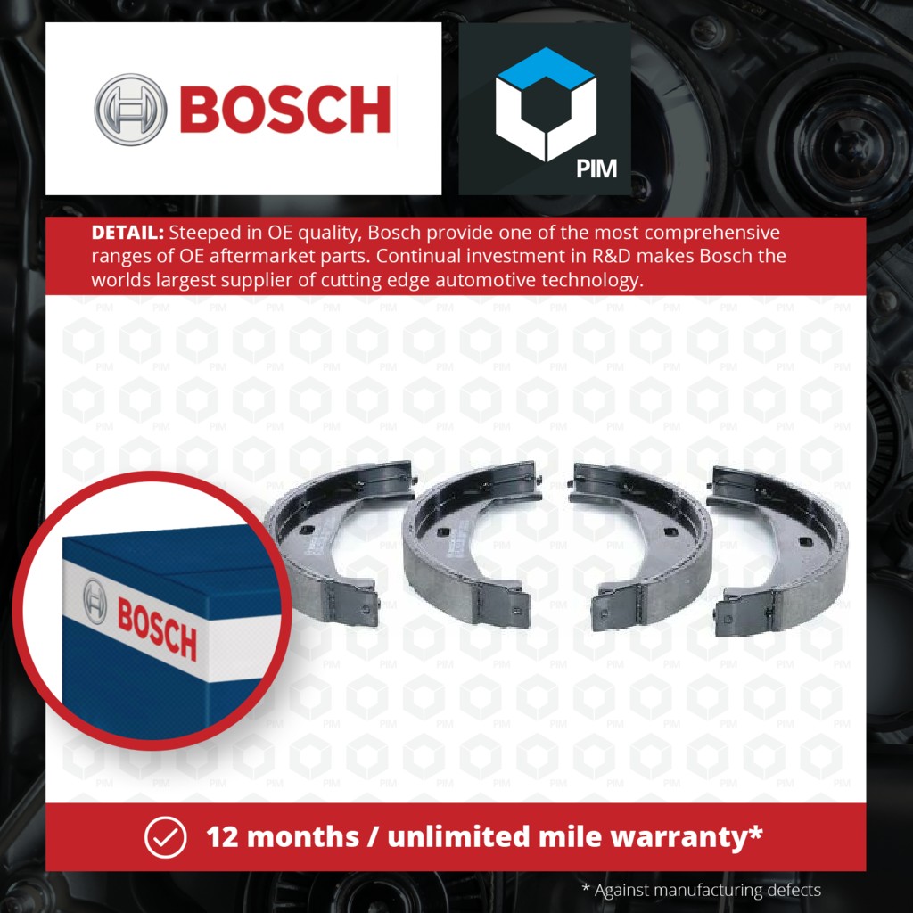 Bosch Handbrake Shoes Set 0986487608 [PM343135]