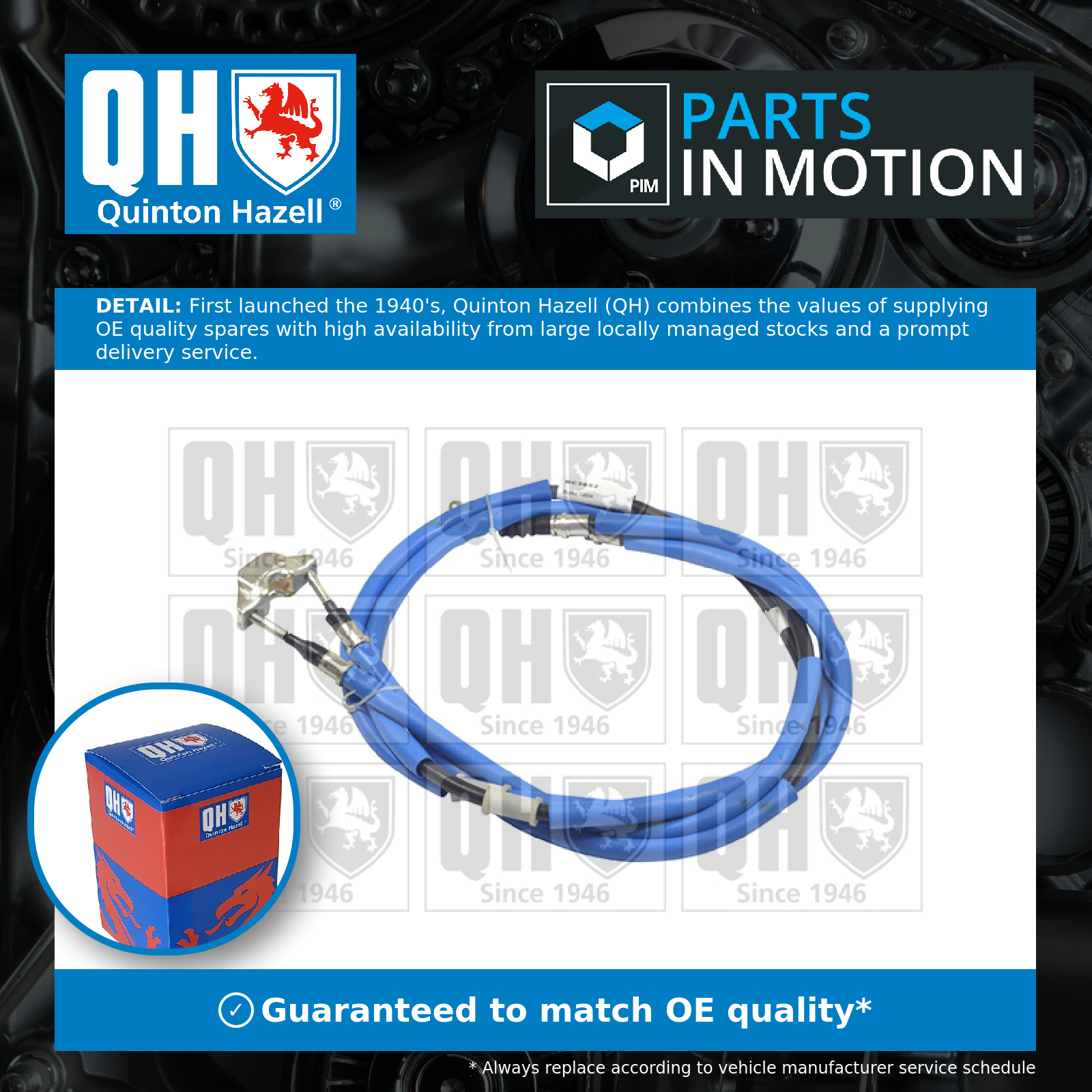 Quinton Hazell Handbrake Cable Rear BC3652 [PM340213]