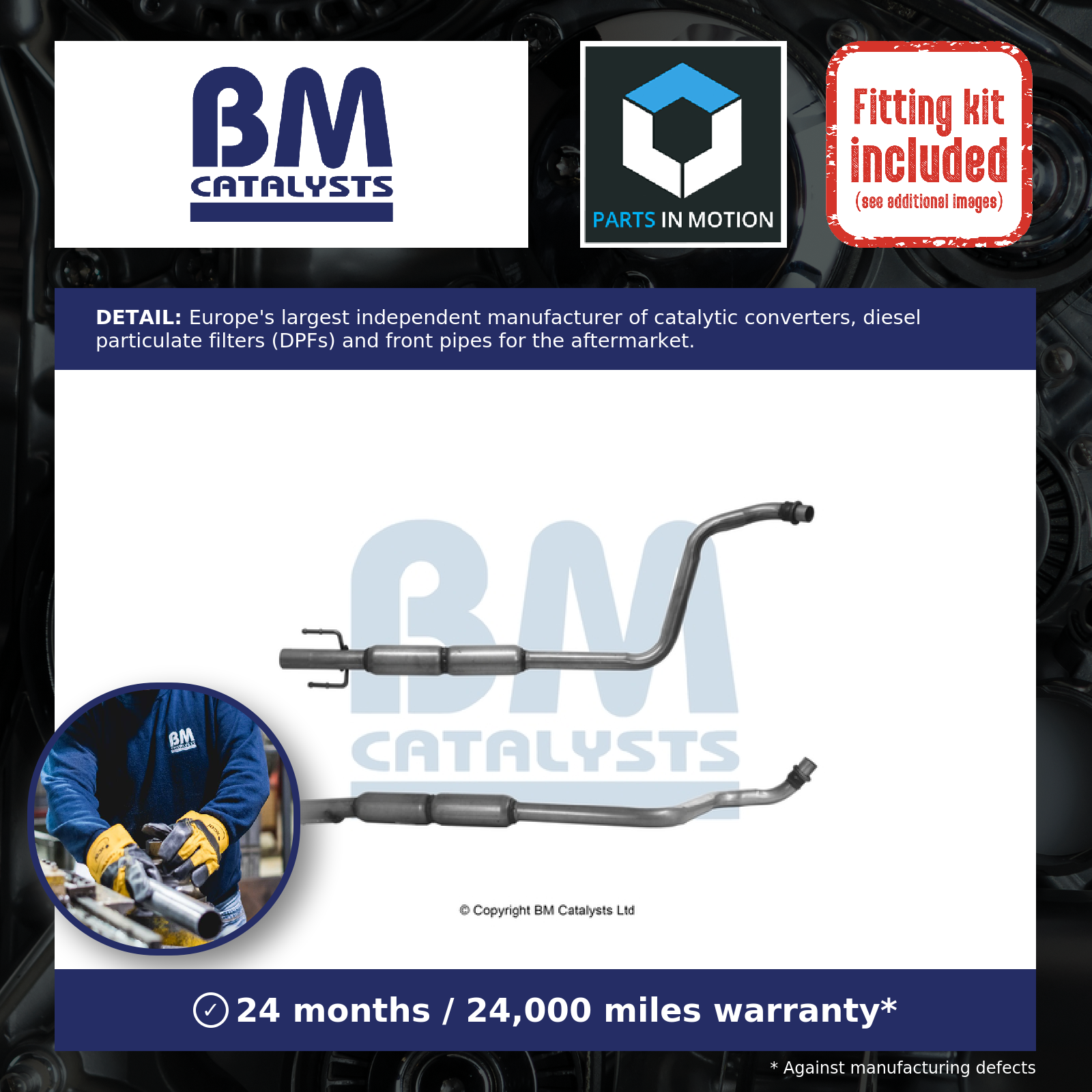 Exhaust Pipe + Fitting Kit fits TOYOTA YARIS VERSO NCP2 1.3 Centre 99 to 02 BM - Image 7