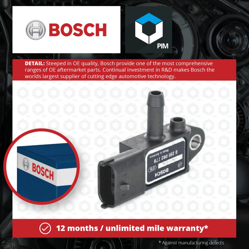 Bosch Exhaust Pressure Sensor 0281002770 [PM325989]