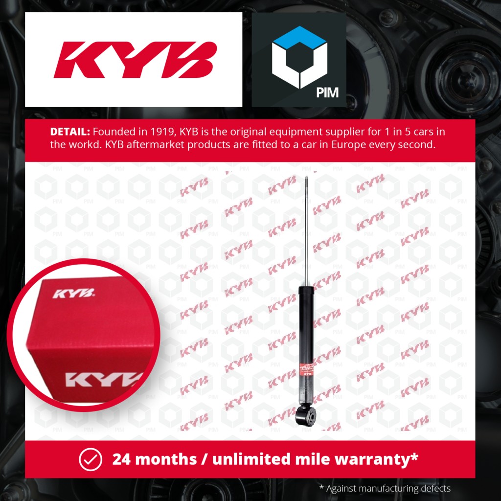 KYB 2x Shock Absorbers (Pair) Rear 343289 [PM323477]