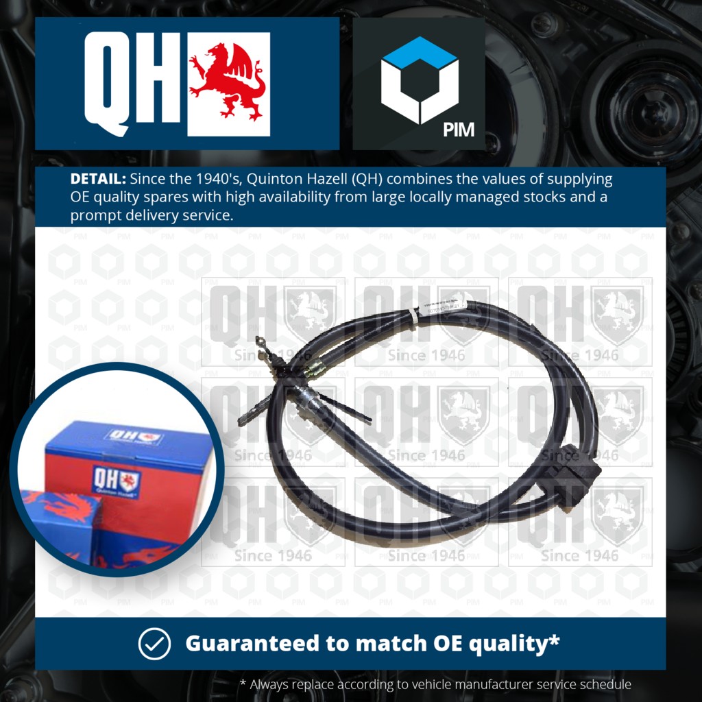 Quinton Hazell Handbrake Cable Rear Right BC3490 [PM306778]