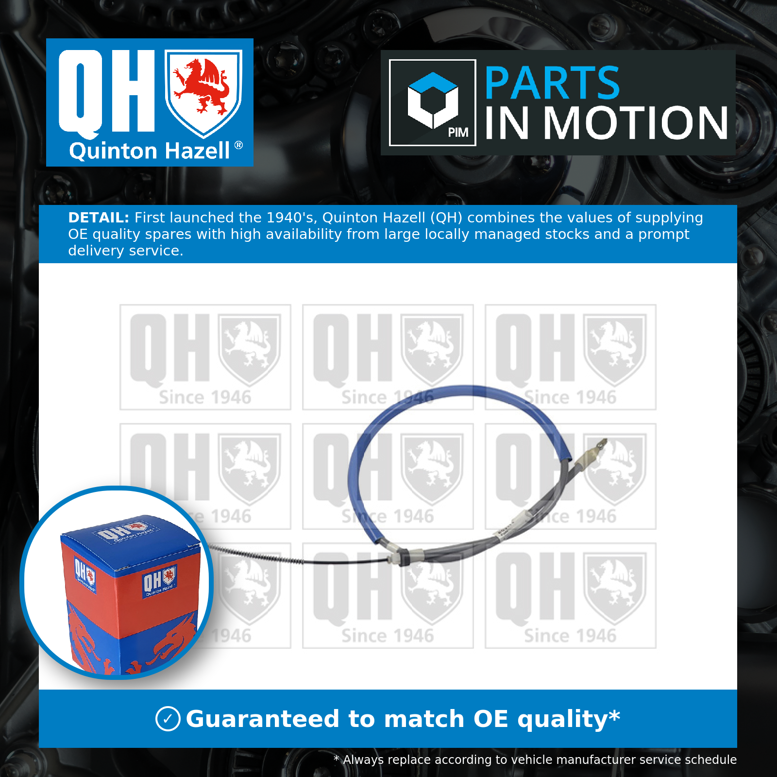 Quinton Hazell Handbrake Cable Rear Left BC3279 [PM306585]