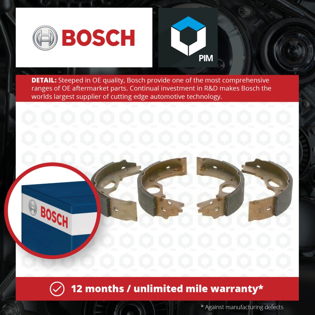 Bosch Handbrake Shoes Set 0986487719 [PM291420]
