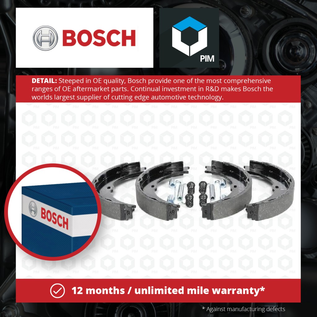 Bosch Handbrake Shoes Set 0986487720 [PM291387]