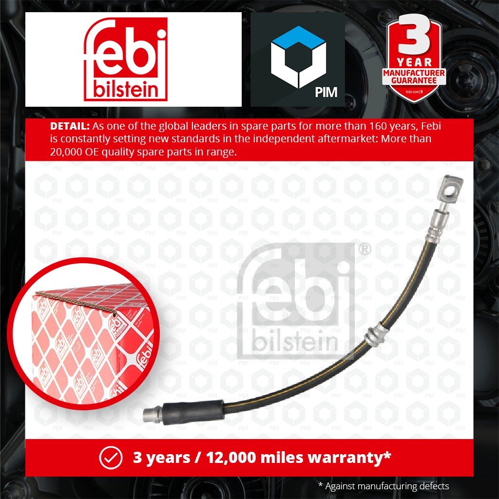 2x Febi Brake Hose Front Left or Right 14765 [PM285832]