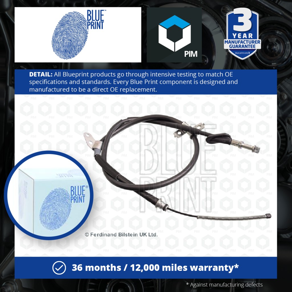 Blue Print Handbrake Cable Rear Left ADS74630 [PM283985]