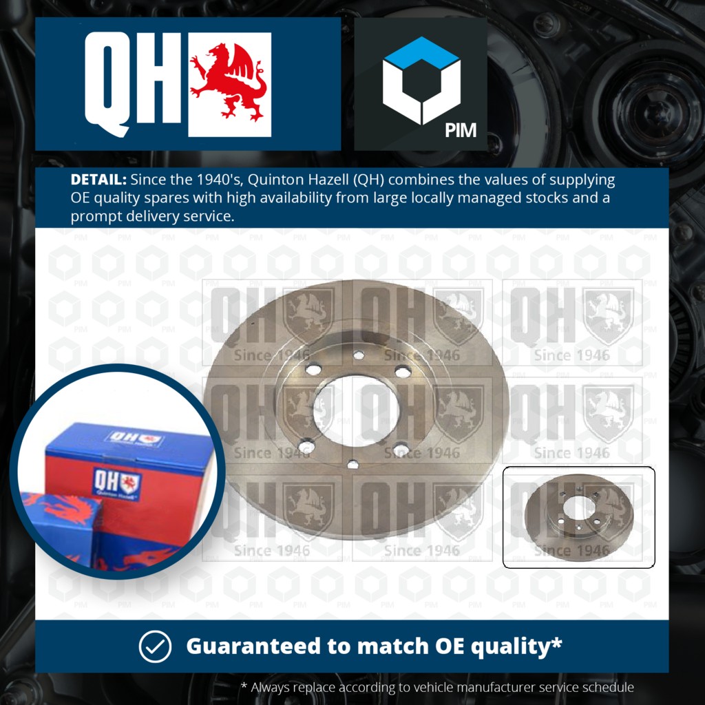 Quinton Hazell 2x Brake Discs Pair Solid Rear BDC3786 [PM277300]